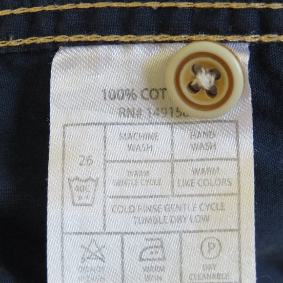 Craft + Flow* Men's Short Sleeve Button Down Curved Hem Pocket BOHO Shirt~ Small - Picture 6 of 14